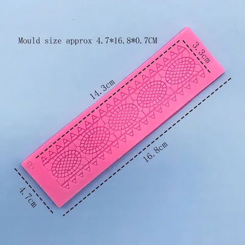 Roze Siliconen Kantrand Fondant Vorm Voor Taartdecoratie DIY Bakgereedschap Zonnebloem Geometrisch Patroon Chocoladevorm