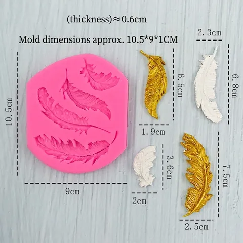 DIY Feder Silikonform Für Fondant Schokolade Kuchen Dekoration Handgemacht Harz Ton Gips Handwerk Hitzebeständige Backform