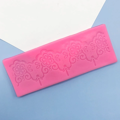 DIY Φόρμα Σιλικόνης Fondant με Λουλουδένια Δαντέλα Διακόσμηση Περιγράμματος Κέικ Εργαλείο Ψησίματος για Σοκολάτα Χειροτεχνία