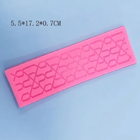 Rechteckige Spitzenrand Silikonform Geometrisches Gitter Fondant Tortendekoration DIY Schokolade Backform Rand Werkzeug