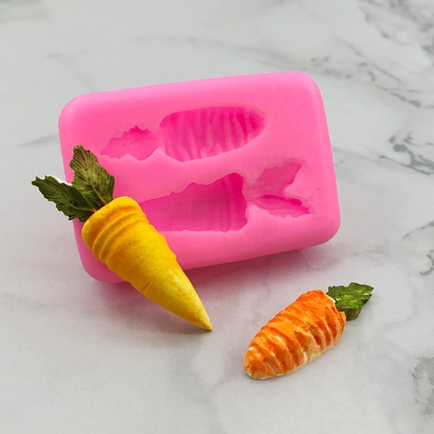 Karottenform Silikonform Für DIY Schokolade Fondant Ton Gips Backen Dekoration Wald Stil Rosa Backform Werkzeug