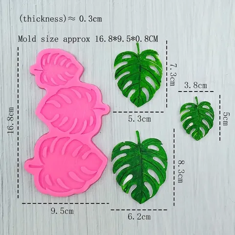 Monstera Blatt Silikonform Lebensmittelqualität Tropische Blätter Tortendekoration Werkzeuge Für Schokolade Gips DIY Backzubehör