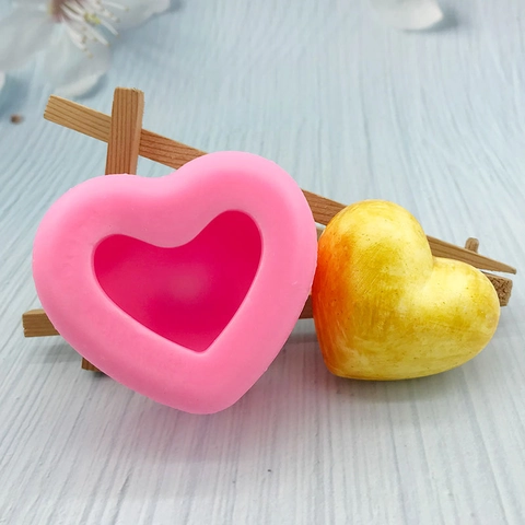 Herzform Silikonform DIY Fondant Tortendekoration Kerze Handgemachte Seife Gips Ornament Herstellung Form