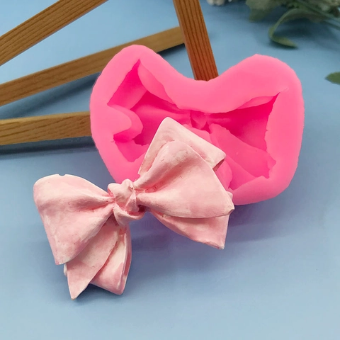 3D Bow Knot Silicone Mold Fondant Cake Decoration Baking Tool Chocolate Soap Candle Craft Mold For Cake Decor Sugarcraft