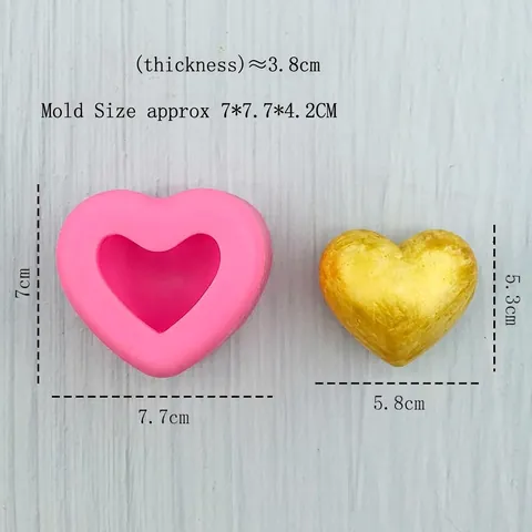 Herzform Silikonform DIY Fondant Tortendekoration Kerze Handgemachte Seife Gips Ornament Herstellung Form