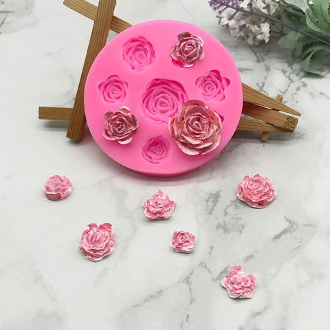 Rosenblume Silikonform 3D Multi-Kavitäten Fondant Tortendekoration Werkzeug Für Schokolade Süßigkeiten Kerze Gips Aromatherapie DIY Backform