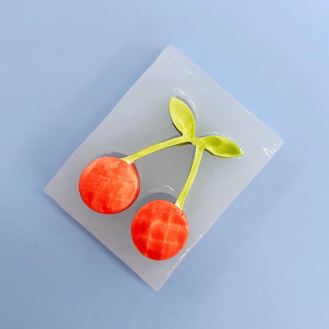 DIY Cherry Shaped Silicone Mold Fruit Pattern Baking Tool For Fondant Chocolate Plaster Handmade Craft Cake Decorating Mold Random Color