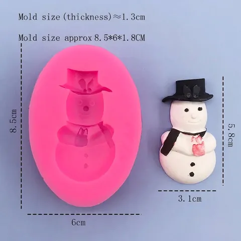 Stampo in Silicone a Forma di Pupazzo di Neve di Natale per Decorazione Torte Fondente Cioccolato Fai da Te Strumenti da Forno