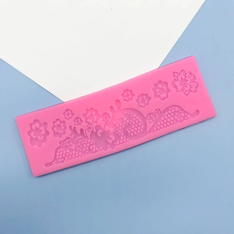 Piccolo Stampo in Silicone Bordo a Fiori Stampo per Torte Fondant Pizzo al Cioccolato Strumenti Decorativi per DIY Rosa