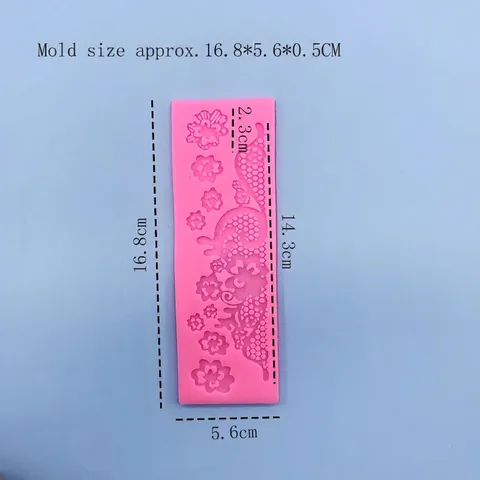 Piccolo Stampo in Silicone Bordo a Fiori Stampo per Torte Fondant Pizzo al Cioccolato Strumenti Decorativi per DIY Rosa