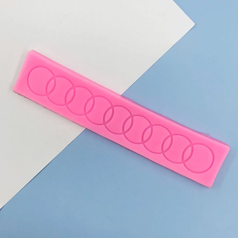 Silikon Ineinandergreifende Kreise Kuchenform DIY Fondant Schokolade Dekoration Backwerkzeug Rosa Flexible Dessert Randform