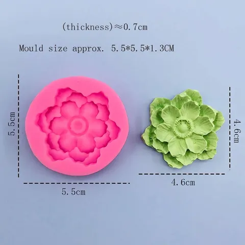 Lotus Flower Silicone Mold For DIY Fondant Chocolate Cake Decorating Jelly Pudding Mold Pink Silicone Baking Tool