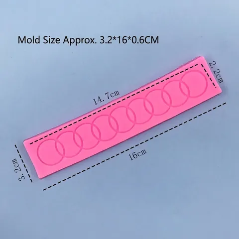 Silikon Ineinandergreifende Kreise Kuchenform DIY Fondant Schokolade Dekoration Backwerkzeug Rosa Flexible Dessert Randform