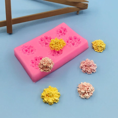6-Hole Rose Flower Silicone Mold DIY Fondant Chocolate Biscuit Baking Tool Rose Shape Plaster Soap Decoration Cake Mold