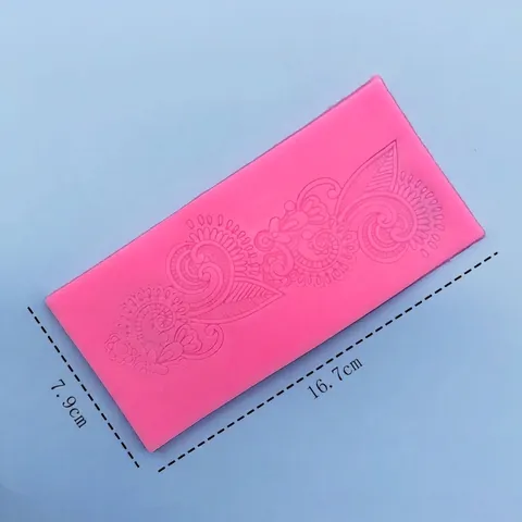 Vintage Kantrand Siliconen Taartvorm Rechthoekig Bloemen Reliëf Fondant Chocolade Suikerkunst DIY Bakken Decoratie Tool