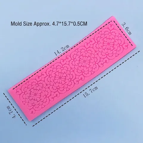 Retro Floral Spitze Rand Silikonform Für Fondant Kuchen Schokolade DIY Backen Sugarcraft Dekorativen Kuchen Rand Form Rosa