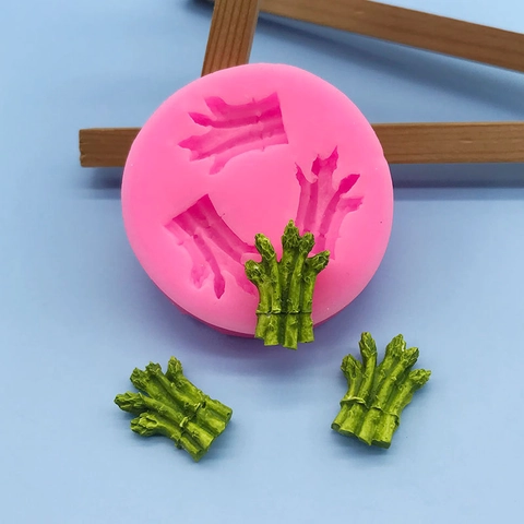 Asperge Groente Vorm Siliconen Vorm Voor DIY Taart Fondant Chocolade Koekjes Bakken Roze Rond Keuken Decoratief Gereedschap