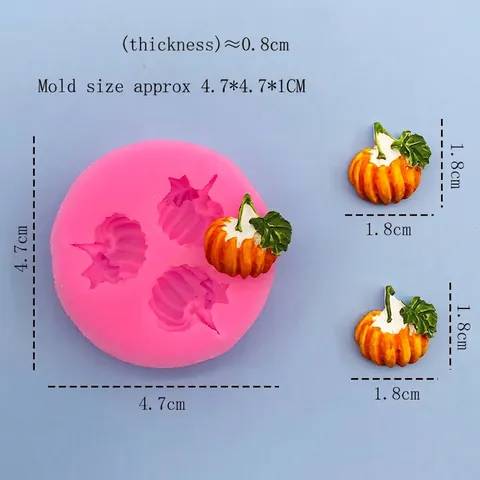 Halloween Pompoen Siliconen Bakvorm Drievoudige Holte Cakevorm Voor DIY Chocolade Fondant Decoratie Tool Roze Rond