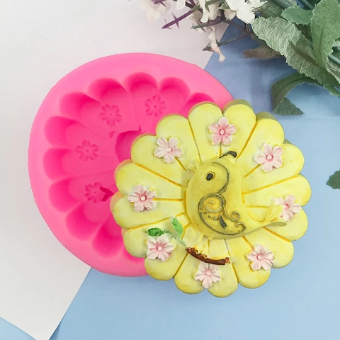 3D Bird Sakura Flower Silicone Mold For DIY Baking Soap Gypsum Candle Resin Crafting Cake Decoration Chocolate Fondant Mold