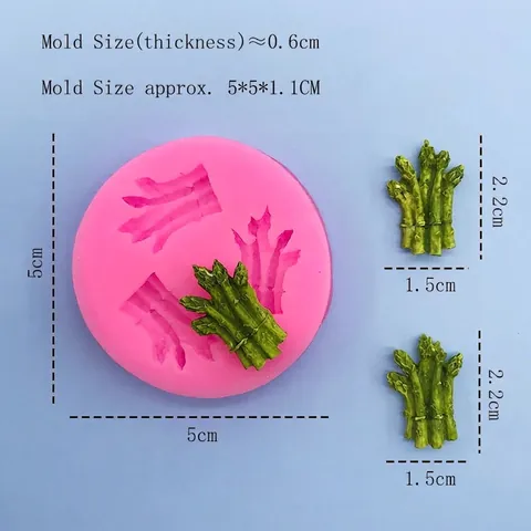 Asperge Groente Vorm Siliconen Vorm Voor DIY Taart Fondant Chocolade Koekjes Bakken Roze Rond Keuken Decoratief Gereedschap