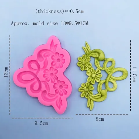 Flower Vine Border Silicone Mold For Cake Decorating DIY Fondant Chocolate Candy Mold Relief Sugar Craft Baking Tool