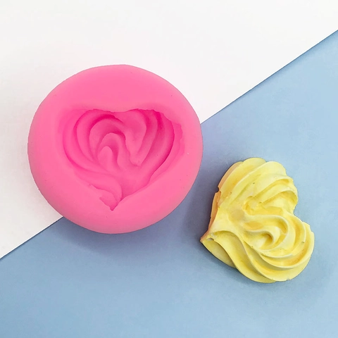 Stampo in Silicone a Forma di Cuore a Spirale per Torta Fondente Cioccolato Sapone Candela Aromaterapia Fai da Te Strumento Rosa