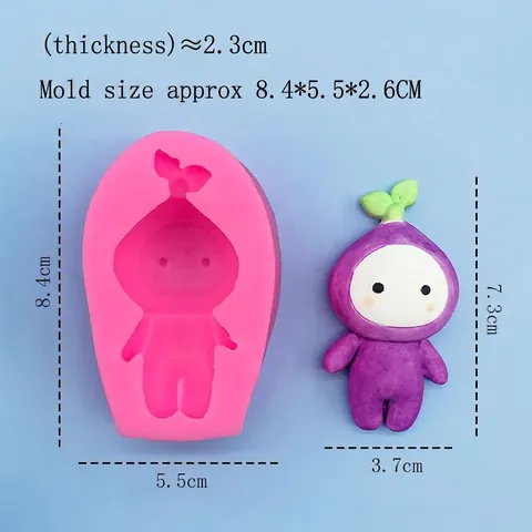 Stampo in Silicone a Forma di Bambola Cipolla per Decorazione Torte Fondente Aromaterapia Gesso DIY Cioccolato Strumento da Forno