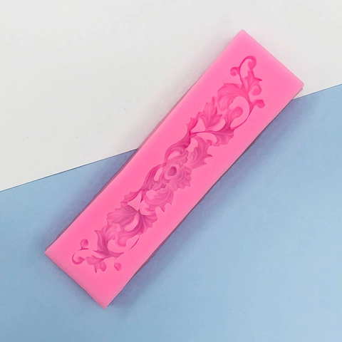 Barokke Bloem Rank Rand Siliconen Vorm Europees Reliëf Fondant Cake Decoratie Tool DIY Chocolade Bakvorm
