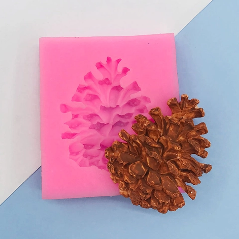Stampo in Silicone a Forma di Pigna Stile Foresta per Fondente Cioccolato Decorazione Torte DIY Sapone Fatto a Mano Candela Resina