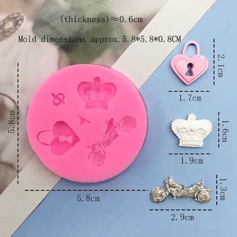 DIY Heart Lock Crown Key Motorcycle Silicone Mold Fondant Chocolate Cake Decoration Biscuit Baking Tool For Kitchen Handmade Craft