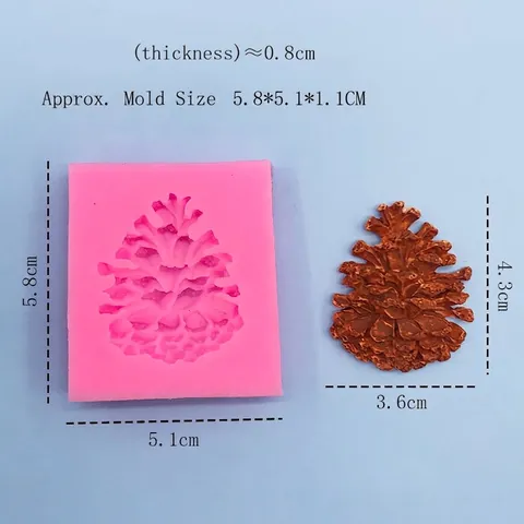 Stampo in Silicone a Forma di Pigna Stile Foresta per Fondente Cioccolato Decorazione Torte DIY Sapone Fatto a Mano Candela Resina