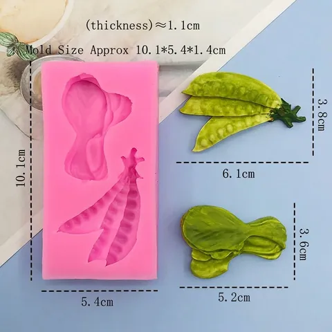 Molde de Silicona Vegetal Guisantes y Col China para DIY Arcilla Yeso Fondant Chocolate Decoración de Pasteles Molde Rosa
