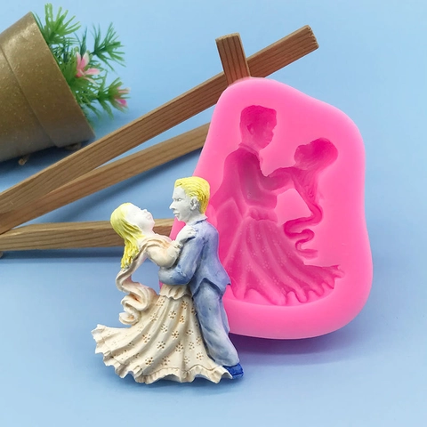 Tanzendes Brautpaar Silikonform Für Hochzeitskuchen Schokolade Dekoration DIY Handwerk Romantische Paar Silhouette Form