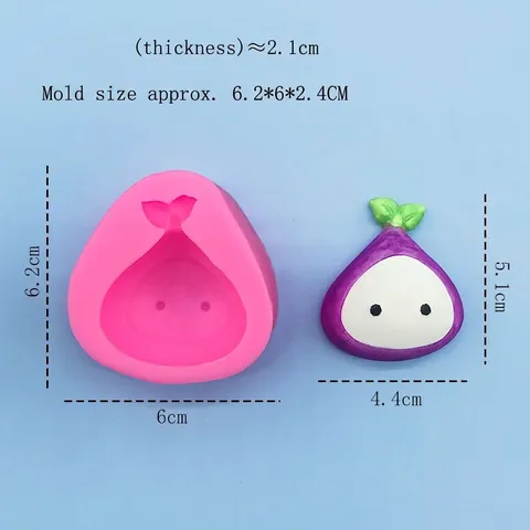 3D Cartoon Uienkop Siliconen Vorm Voor DIY Taart Decoreren Fondant Chocolade Klei Gips Handgemaakte Bakkerij Tool Roze
