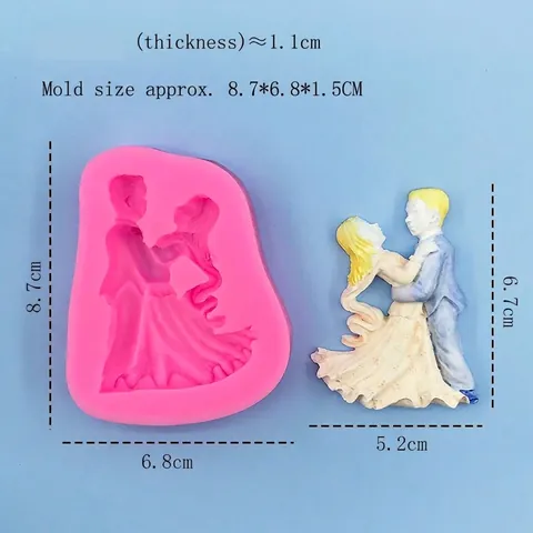 Tanzendes Brautpaar Silikonform Für Hochzeitskuchen Schokolade Dekoration DIY Handwerk Romantische Paar Silhouette Form