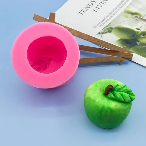 Realistische 3D-Apfel-Silikonform Für Fondant-Kuchen Schokolade Süßigkeiten Backen Handgefertigte Seife Kerze Gips Ornament Herstellung