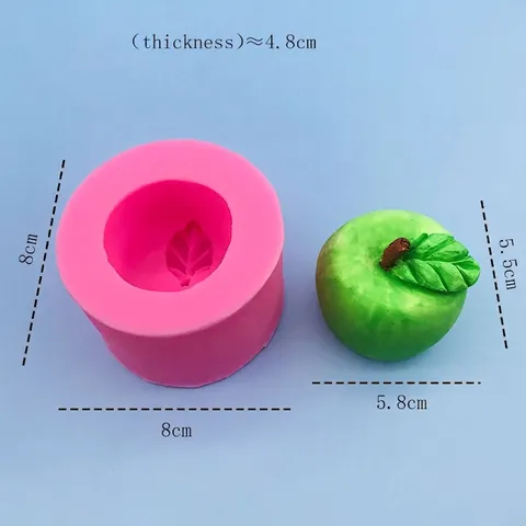 Realistische 3D-Apfel-Silikonform Für Fondant-Kuchen Schokolade Süßigkeiten Backen Handgefertigte Seife Kerze Gips Ornament Herstellung