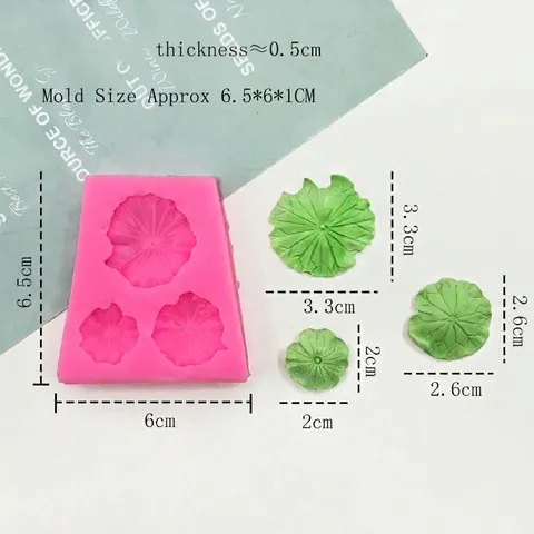 Lotosblatt Silikonform Drei Löcher Botanisch Fondant Schokoladen Kuchen Dekoration Form Seife Kerze DIY Handwerk Backwerkzeug