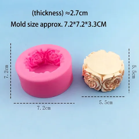 3D Rose Pillar Silicone Mold Floral Cylinder Resin Plaster Aromatherapy Candle Mold DIY Cake Chocolate Baking Decorating Tool