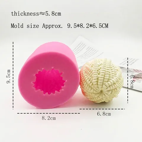Molde de Silicona Ovillo de Lana 3D para Hacer Velas Hechas a Mano DIY Jabón de Yeso Aromaterapia Herramientas de Decoración de Pasteles