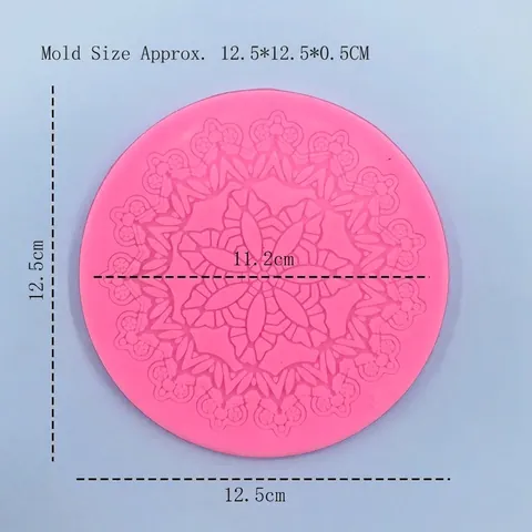 Rund Mandala Spitze Silikonform Für Fondant Tortendeko DIY Backwerkzeug Blumenmuster Geprägte Schokolade Sugarcraft Form