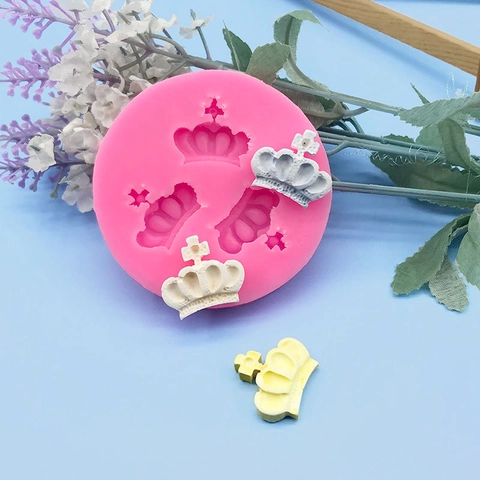 Silicone Crown Fondant Mold For Cake Decorating Chocolate Sugarcraft Tiara Shape Baking Tool DIY Clay Soap Making Mold Pink