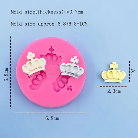 Silicone Crown Fondant Mold For Cake Decorating Chocolate Sugarcraft Tiara Shape Baking Tool DIY Clay Soap Making Mold Pink