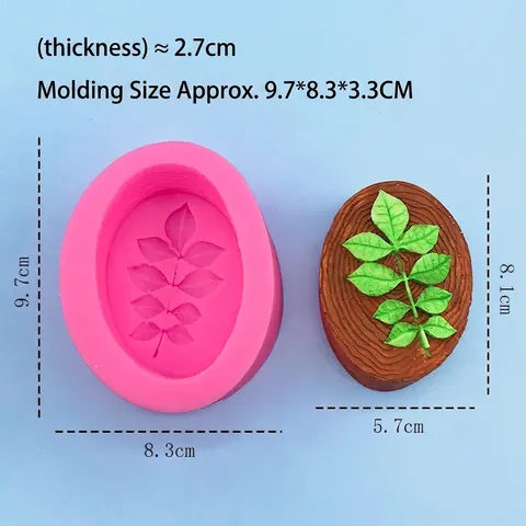 3D Leaf Wood Stake Silicone Mold For Chocolate Fondant Cake Decorating Handmade Soap DIY Baking Forest Style Mold