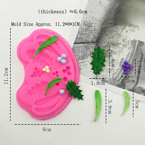 Weihnachten Stechpalmenblatt Und Beere Silikonform Für DIY Fondant Kuchen Dekoration Schokolade Keks Backen Dekowerkzeug