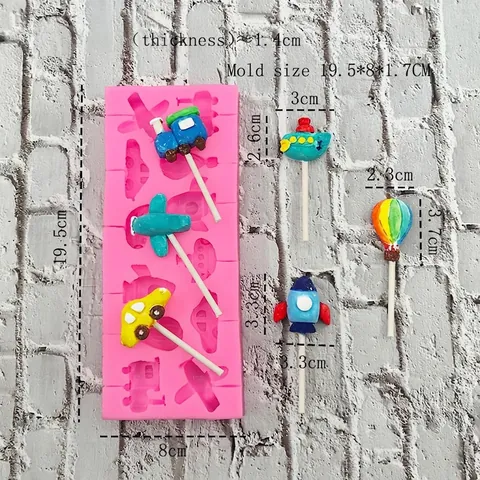 Cartoon Transportmittel Silikonform Für Kuchen Schokolade Fondant Süßigkeiten DIY Backwerkzeug Flugzeug Auto Zug Form