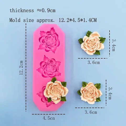 Stampo in Silicone a Fiore di Rosa Rosa Strumento da Forno Fai-da-te per Torta Fondente Cioccolato Sapone Artigianato da Cucina