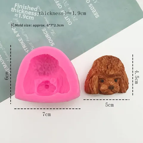 Puppy Dog Head Shape Silicone Mold For DIY Mousse Cake Chocolate Pudding Fondant Soap Candle Making Kitchen Baking Tools