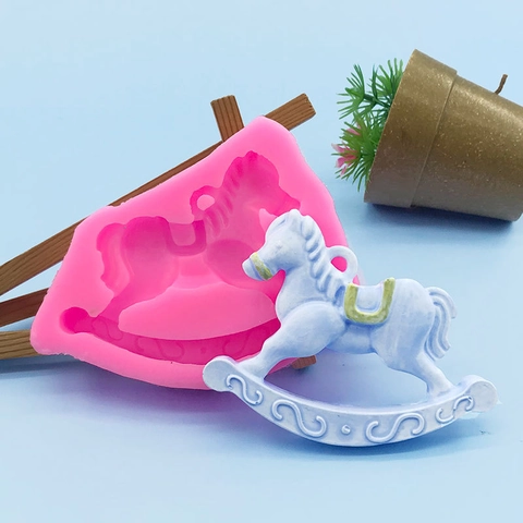 Schaukelpferd Silikonform Für Kuchen Schokolade Fondant Süßigkeiten Backen DIY Handwerk Dekorative Schaukelpferd Form