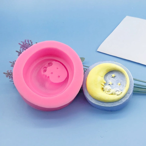 Schlafendes Baby Mond Sterne Silikonform Für Fondant Schokolade Seife Gips DIY Backwerkzeug Unregelmäßiges Design